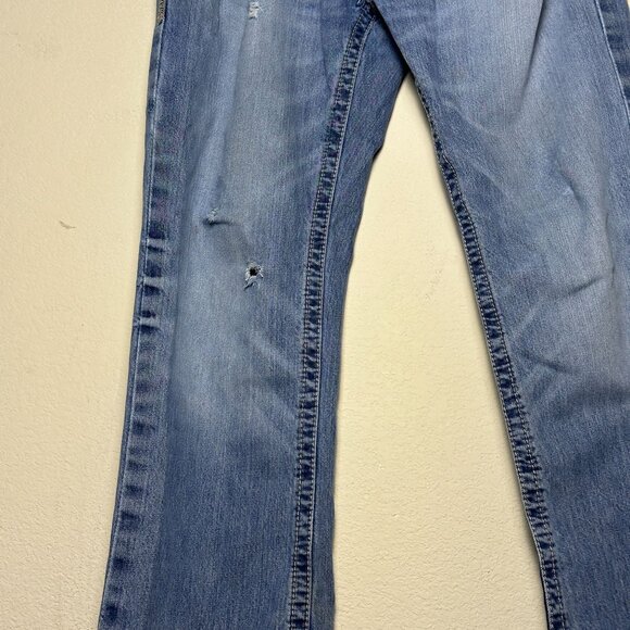 Ariat M5 Denim Jean Pant Men 34x34 Straight Leg Fit Western Distressed Bootcut - Picture 9 of 14